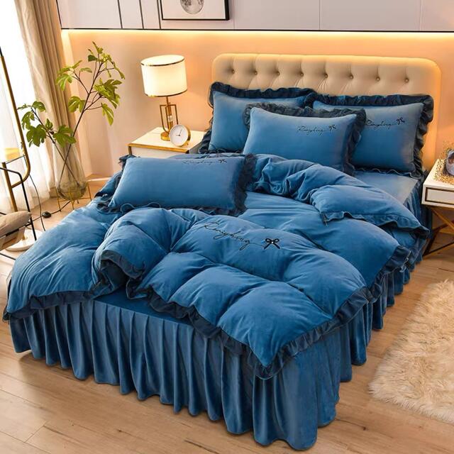 A011612ワイドダブル ベッド用品4点セット ．寝具 枕カバー掛け布団カバー ベッドパッド