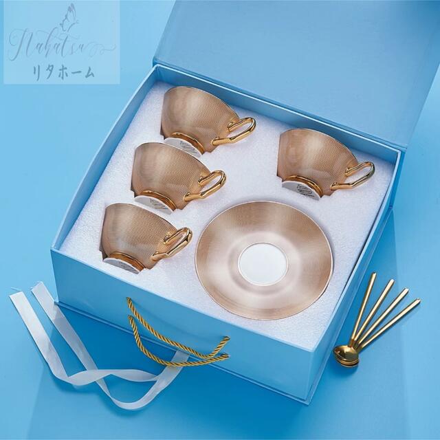 A055483ティー・コーヒーカップセット カップ＆ソーサー4客セット ．陶磁器ティーセット