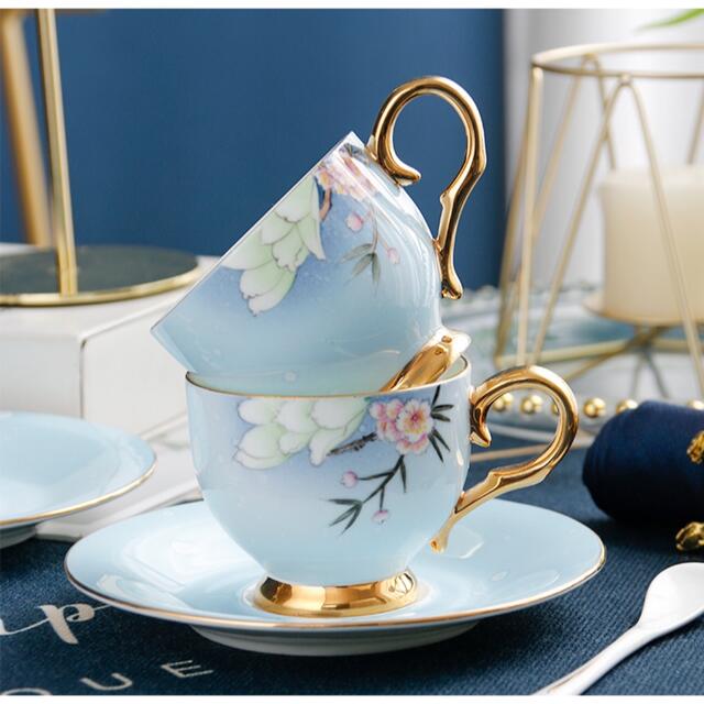 A055487ティー・コーヒーカップセット カップ＆ソーサー2客セット ．陶磁器ティーセット