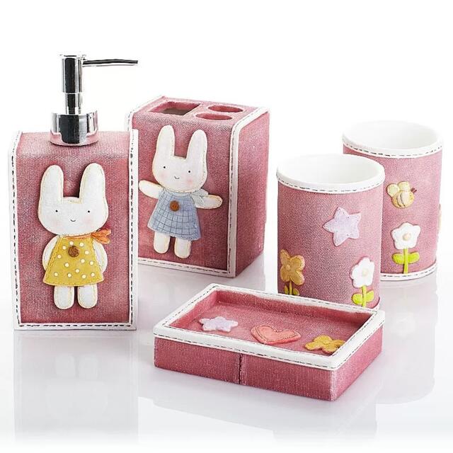 A055585バス用品 高級サニタリー5点セット．ディスペンサー 歯ブラシスタンド 洗面用品