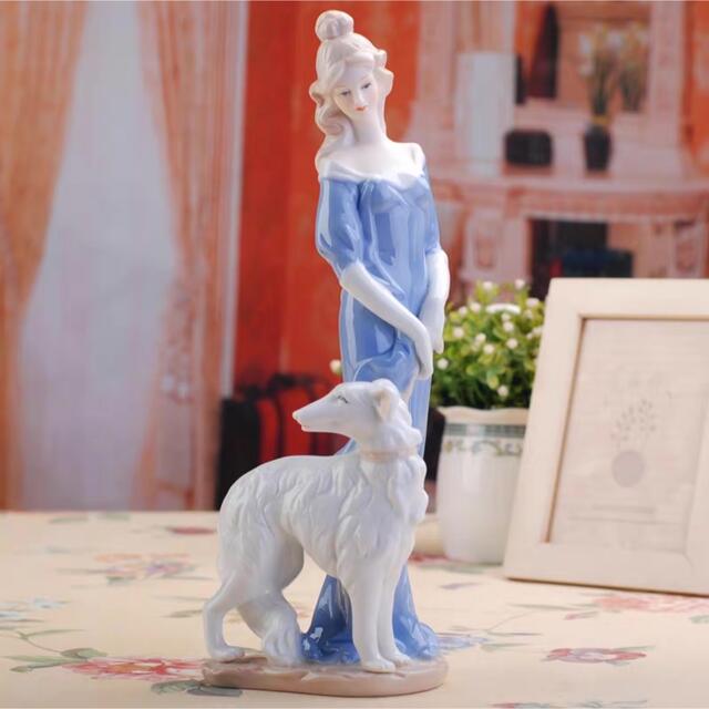 A055678陶器 置物 西洋調陶器 北欧風磁器 陶器製人形 磁器製品 ．手作り．部屋飾り