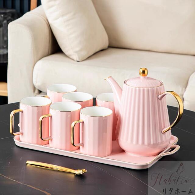 A055697ティー コーヒーカップセット カップ＆ソーサー6客セット ．陶磁器ティーセット