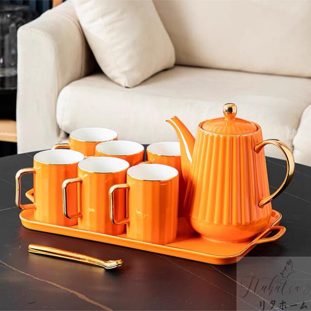 A055698ティー・コーヒーカップセット カップ＆ソーサー6客セット ．陶磁器ティーセット