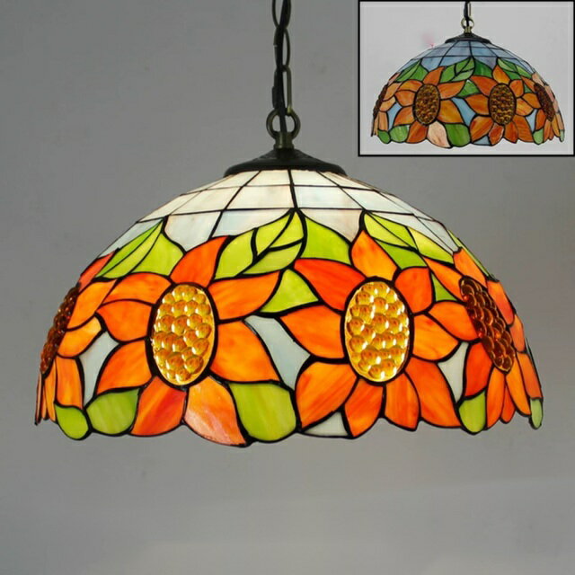 A011836ステンドグラス ペンダントライト豪華天井照明ステンドグラスランプ ガラス工芸品 電源直結タイプ