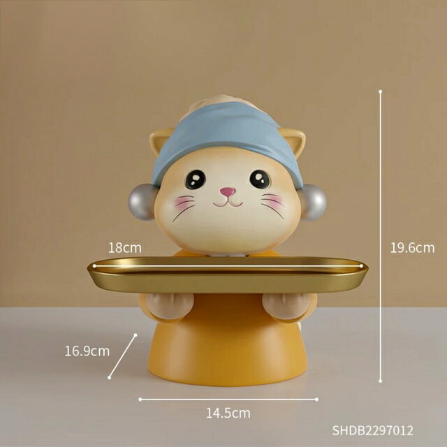 A055912猫置物 小物入れネコ 収納ボックス かご 卓上収納 雑貨収納 cat小物入れ [2]