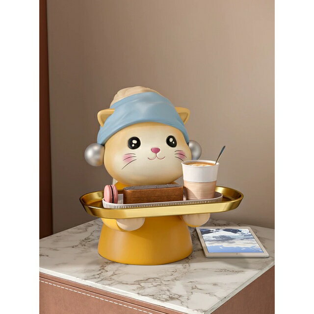 A055912猫置物 小物入れネコ 収納ボックス かご 卓上収納 雑貨収納 cat小物入れ [3]