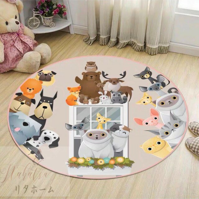 A055941ラグマット リビングマット 玄関マット．動物 カーペットお風呂マット 80cm