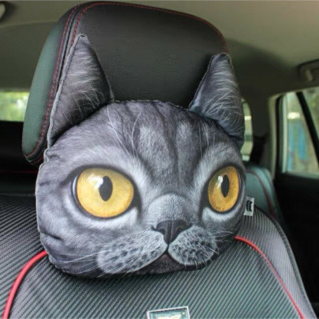 樂天商城 - A011861猫柄 ヘッドレスト用　車グッズ　面白グッズ　車用クッション　車用枕