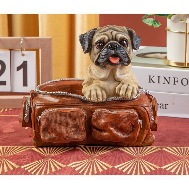 パグ 置物 小物入れドッグ 犬 収納ボックス 卓上収納 雑貨収納 かご 小物入れ