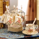 A061460高級西洋ティー・コーヒーカップセット カップ&ソーサー6客セット .陶磁器ティーセット