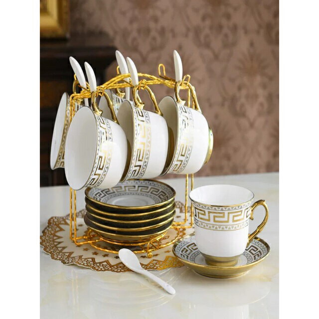 A056254ティー・コーヒーカップセット カップ＆ソーサー6客セット ．陶磁器ティーセット