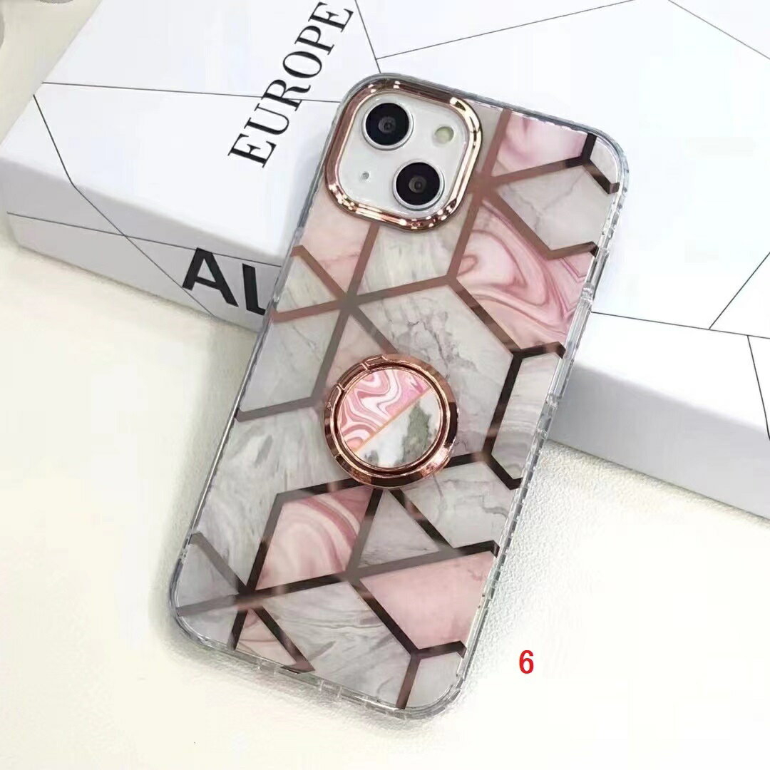 A053232MO3大理石柄クリアマーブル iPhoneケース iPhone 13 高級感 リング付き