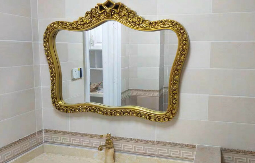 A056809高級豪華鏡 アンティーク調 壁掛け鏡 壁掛け 壁掛けミラー ウォールミラー 83x67cm [3]
