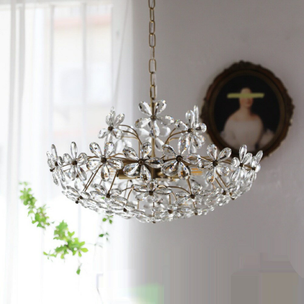 A053275ペンダントライト．洋風照明　水晶 シャンデリア　北欧デザイン 天井照明 電源直結タイプ