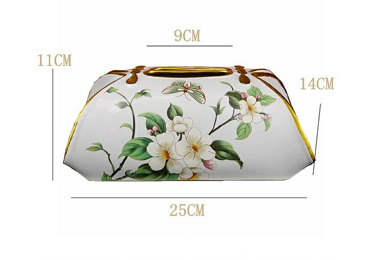 A006413高級ティッシュケース ティッシュボックス 陶瓷器 花柄 [3]