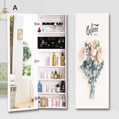 A054973HM2収納棚 スタンドミラー 全身鏡 ミラー付きラック ．収納ラック ジュエリー収納ミラー