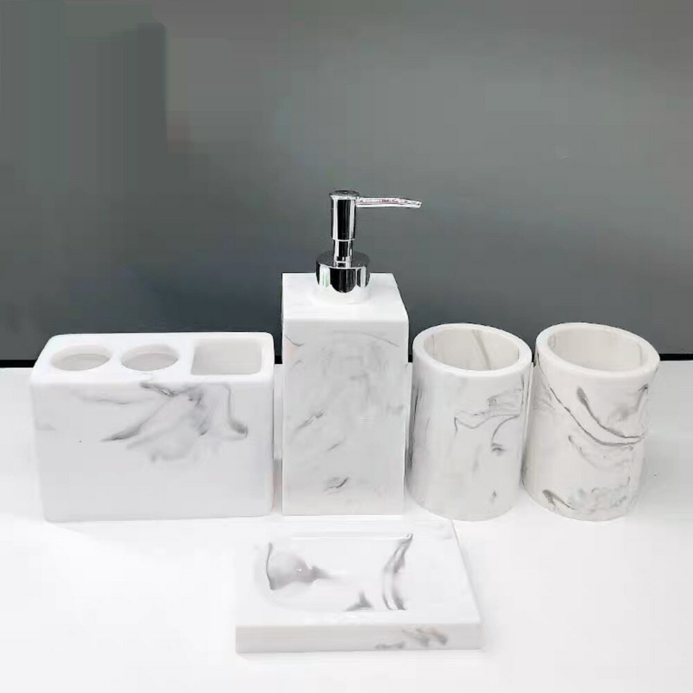 A007401高級サニタリー5点セットディスペンサー 歯ブラシスタンド .洗面所用品