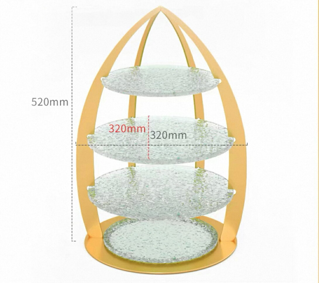 A034962-1高級ケーキスタンド プレート4段セット アフタヌーンティー フルーツ トレー 皿