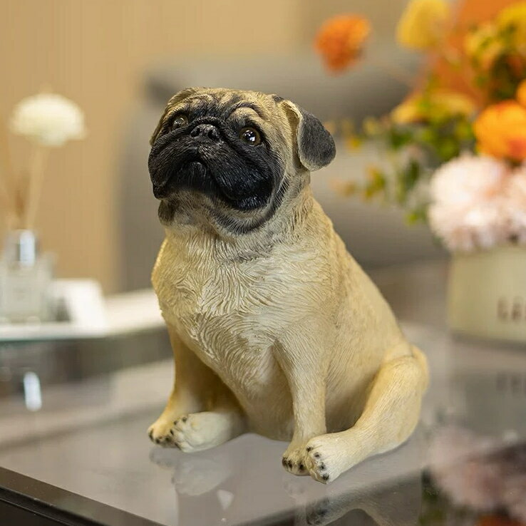 A033905ガーデンオーナメント パグ 犬置物 パグ犬 飾り玄関 庭 ガーデンオブジェ
