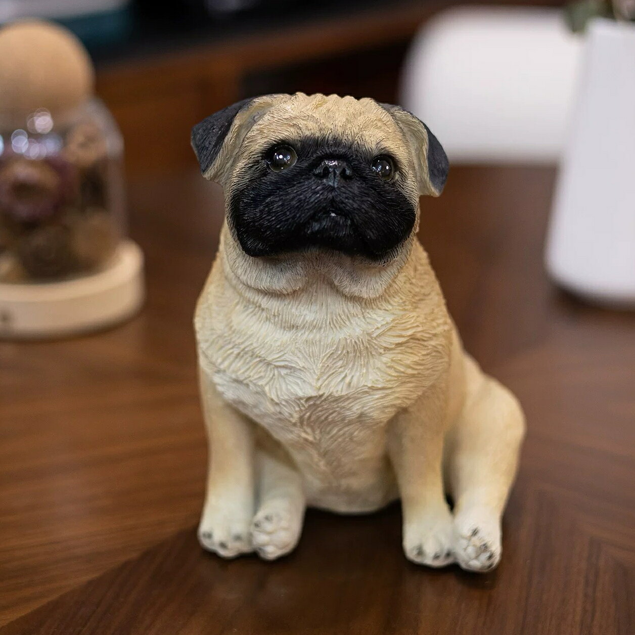 A033905ガーデンオーナメント パグ 犬置物 パグ犬 飾り玄関 庭 ガーデンオブジェ