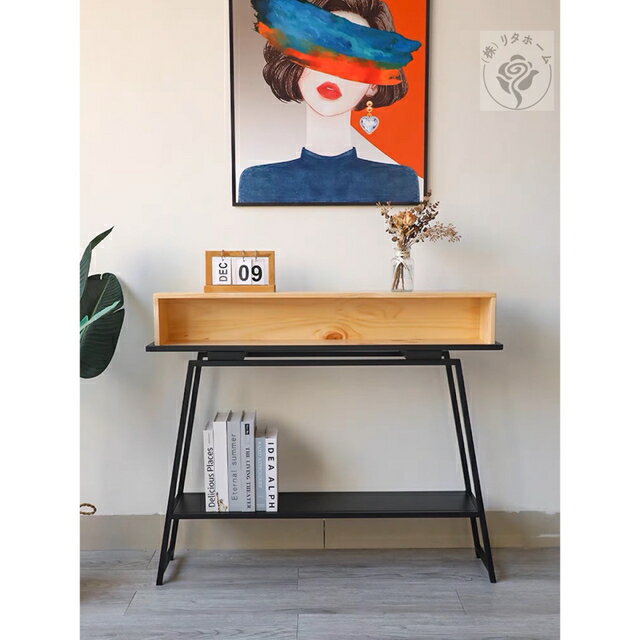 A014531サイドテーブル 電話台 コンソールテーブル 花台 玄関テーブル アンティーク調 [2]