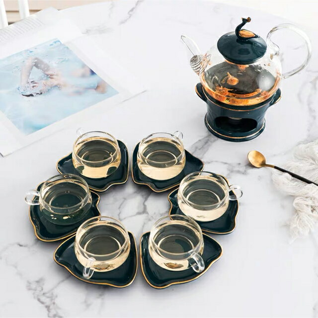 A014560ティー・コーヒーカップセット ★カップ＆ソーサー6客セット 陶磁器ティーセット