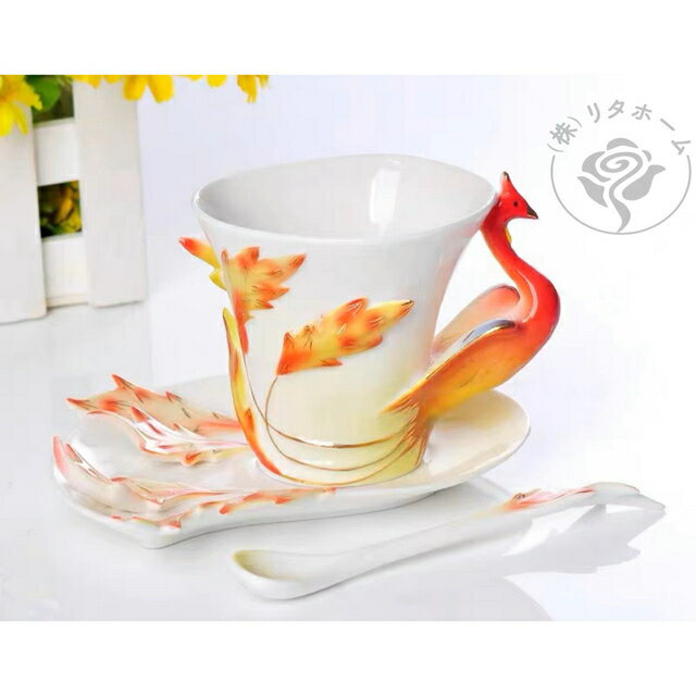 A014984ティー・コーヒーカップセット カップ＆ソーサー2客セット 陶磁器