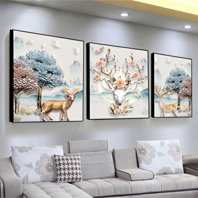 Rakuten - A015029美術アートパネル 絵画インテリア 絵画プリント キャンバスプリントポスター3枚