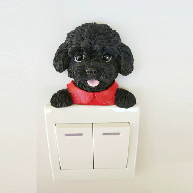A015337プードル犬 3D 立体 スイッチフレーム インテリア雑貨 スイッチ装飾