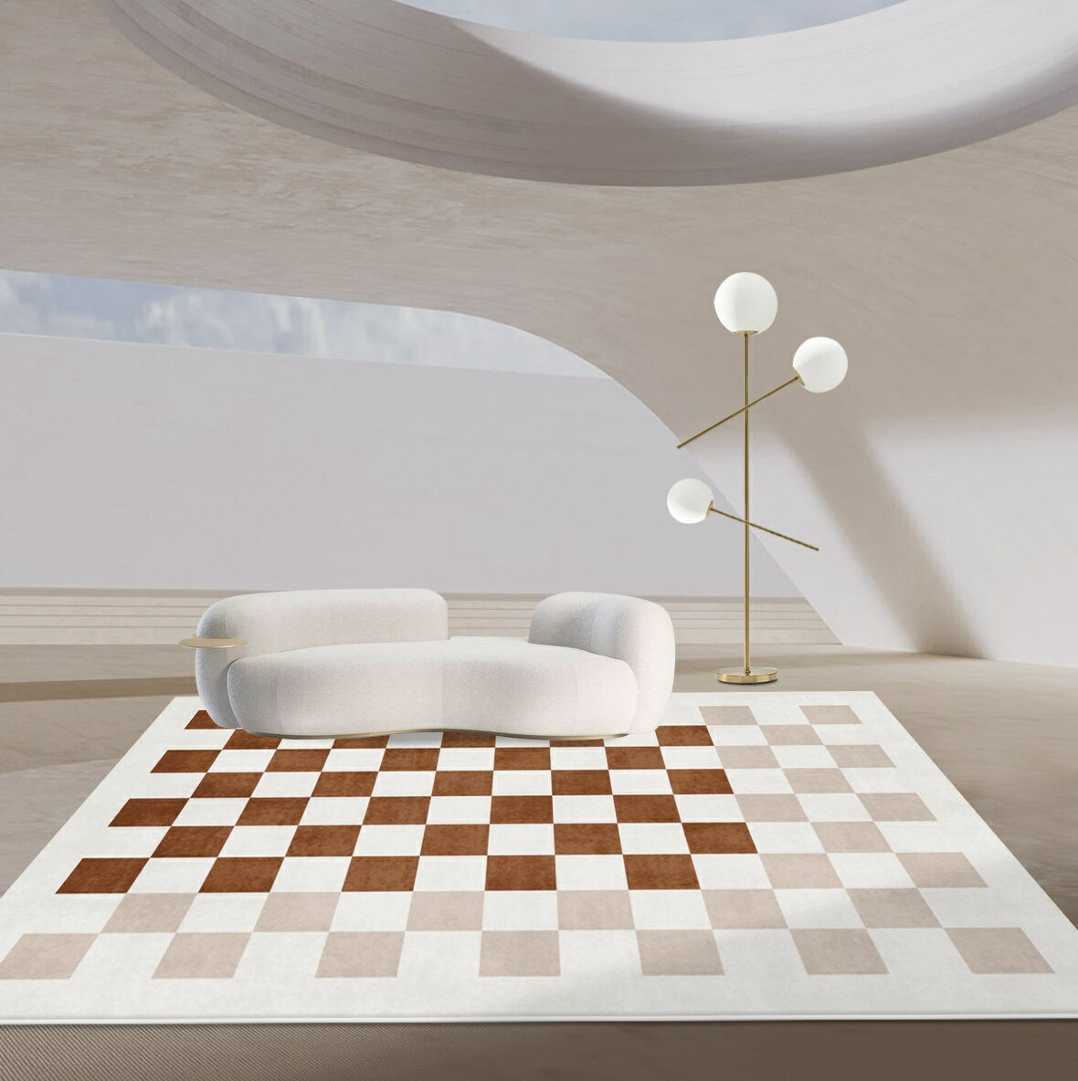 A050449FM49ラグカーペット リビングマット ラグマット 滑り止め付 ホットカーペット対応 床暖房対応 サイズオーダー可能