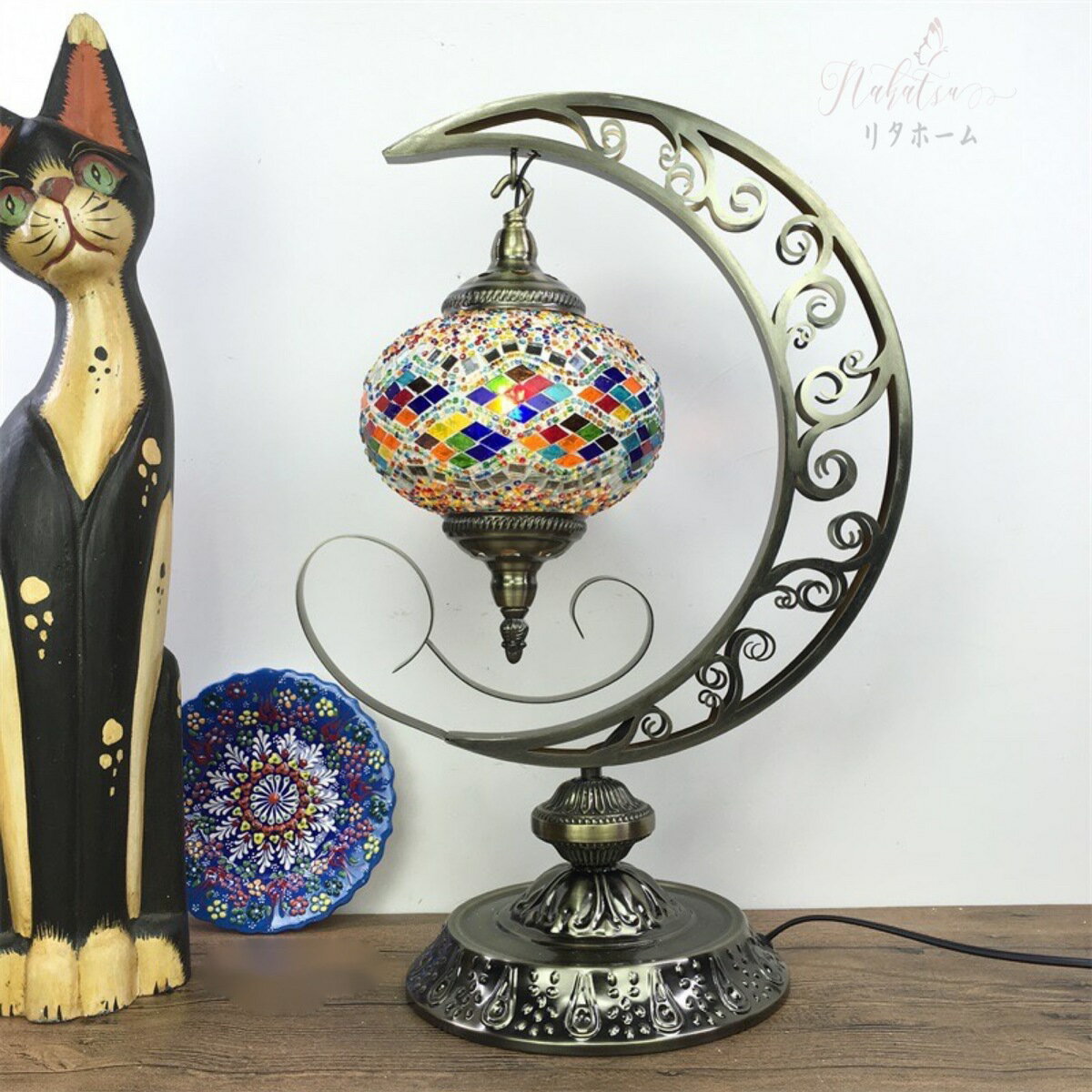 高級感溢れる トルコ風　ステンドグラス　テーブルランプ　照明卓上スタンド 手作り 卓上スタンド 2