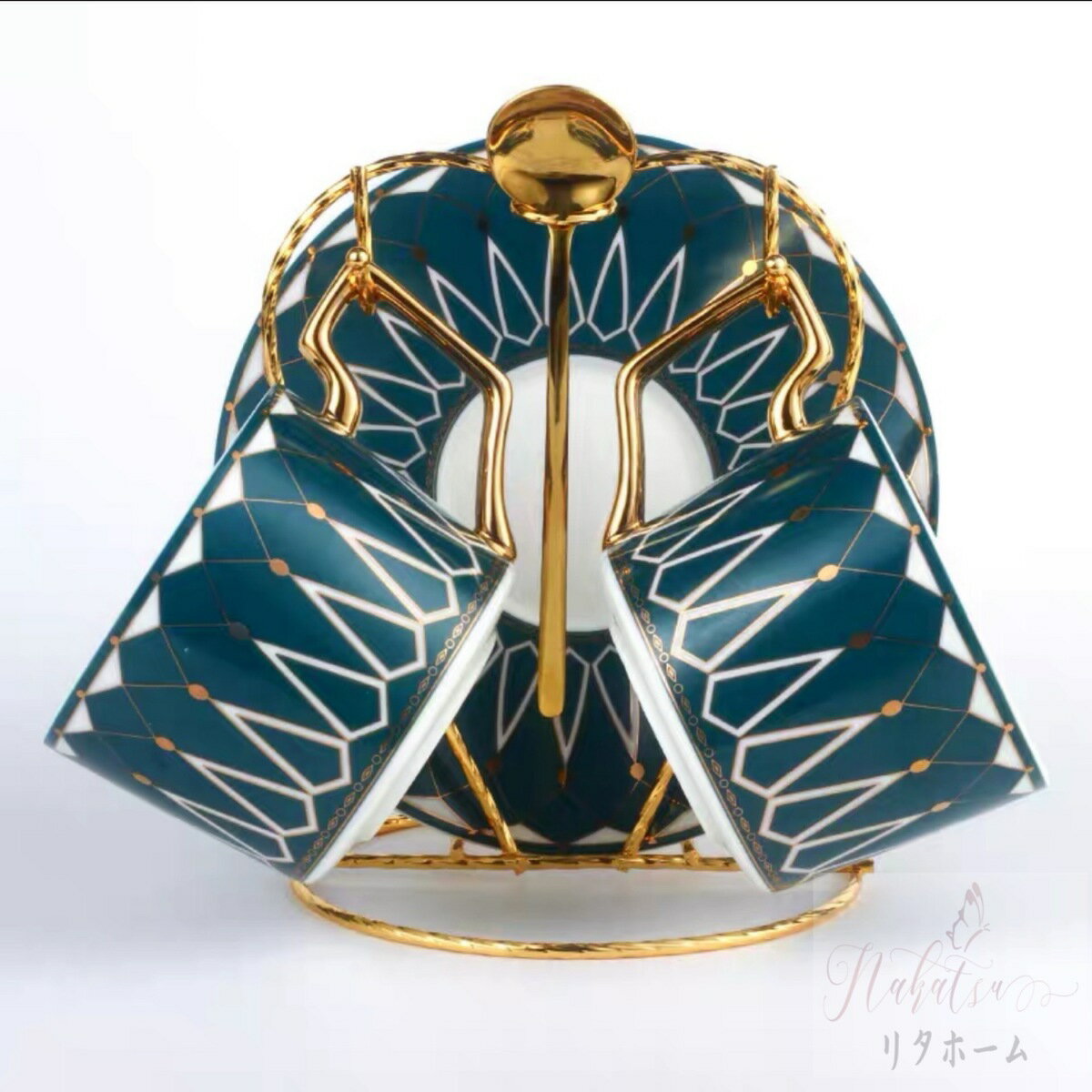 A051082ティー・コーヒーカップセット カップ＆ソーサー2客セット 陶磁器ティーセット