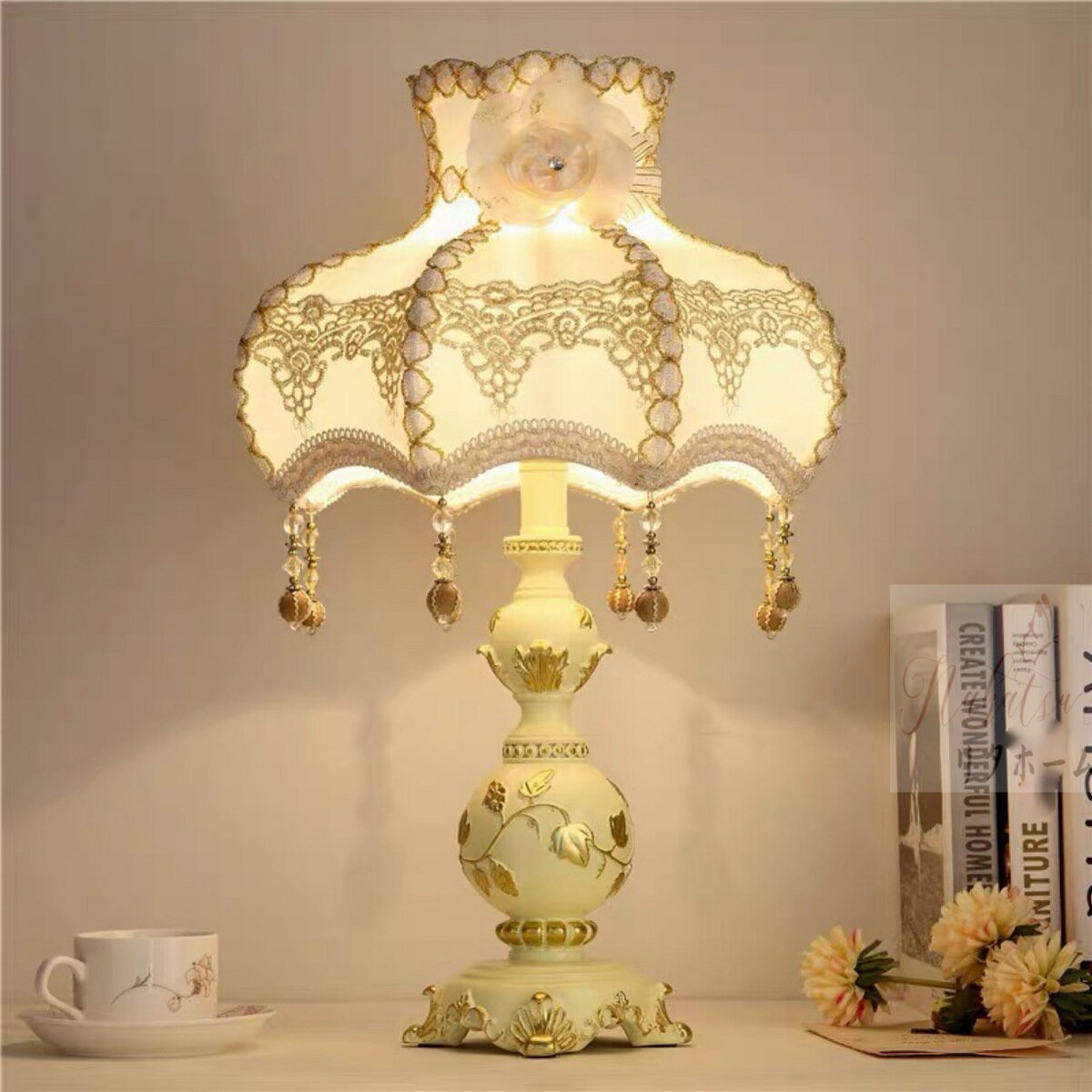 A002119照明スタンドライト テーブルランプ デスクライト 卓上ステンド 姫系雑貨 高級調スタンド