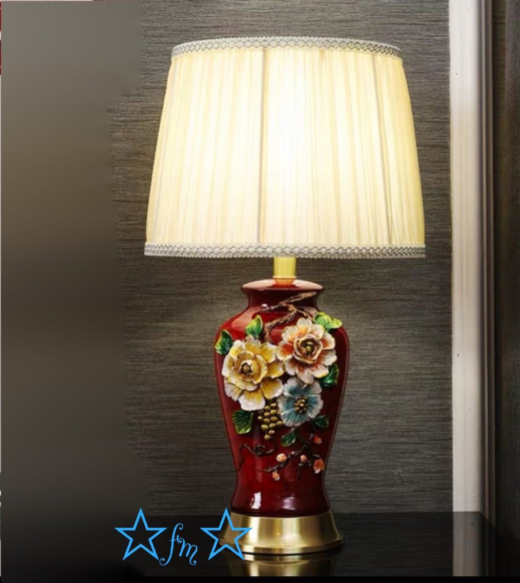 A000038照明スタンドライト ．テーブルランプ デスクライト 高級陶器卓上ステンド