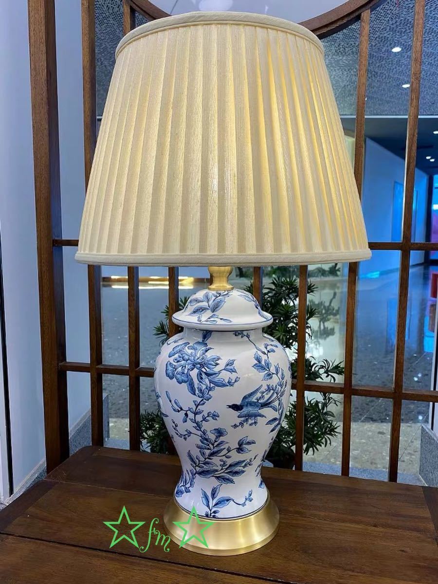 A049093大型照明スタンドライト テーブルランプ デスクライト 卓上ステンド ．高級陶器スタンド 高さ68cm
