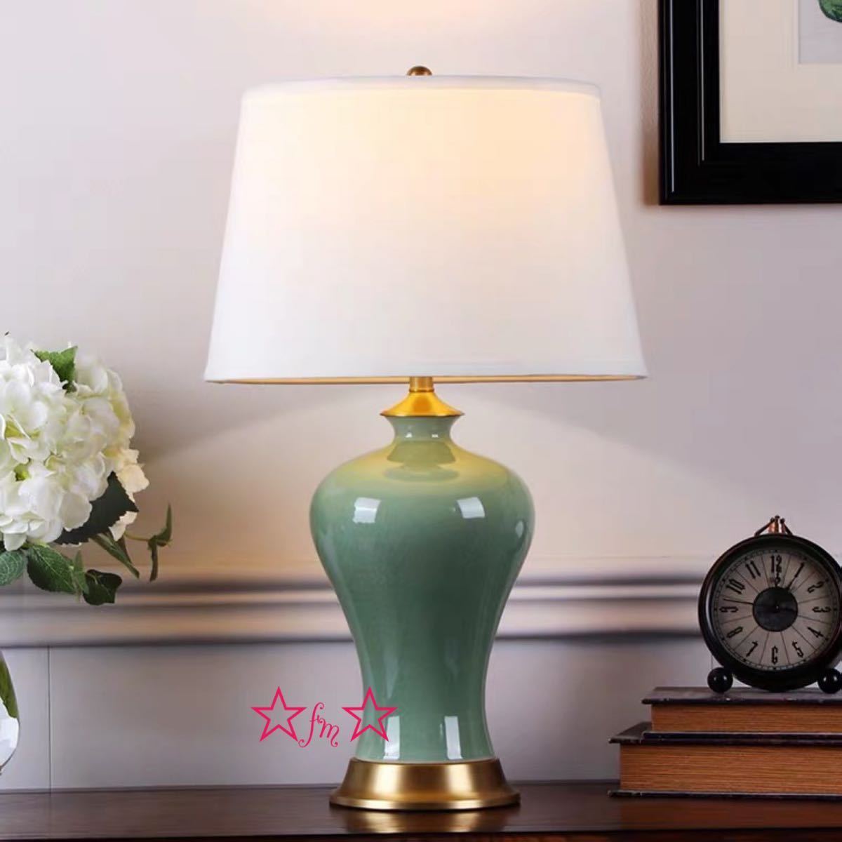 A000178照明スタンドライト テーブルランプ デスクライト． 高級陶器卓上ステンド 高さ62cm