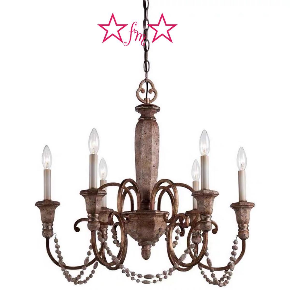 A049168高級ペンダントライト アンティーク調 洋風照明 シャンデリア 北欧デザイン シーリングライト不可 6灯(3)