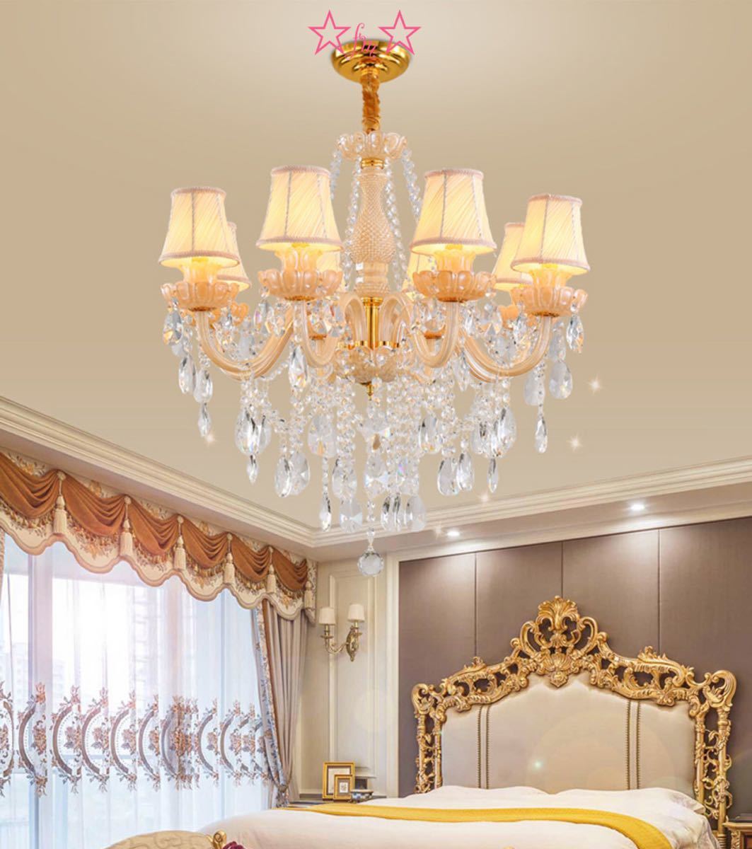 A000259高級水晶ペンダントライト アンティーク調 洋風照明 ．シャンデリア 北欧デザイン シーリングライト不可 8灯(3)