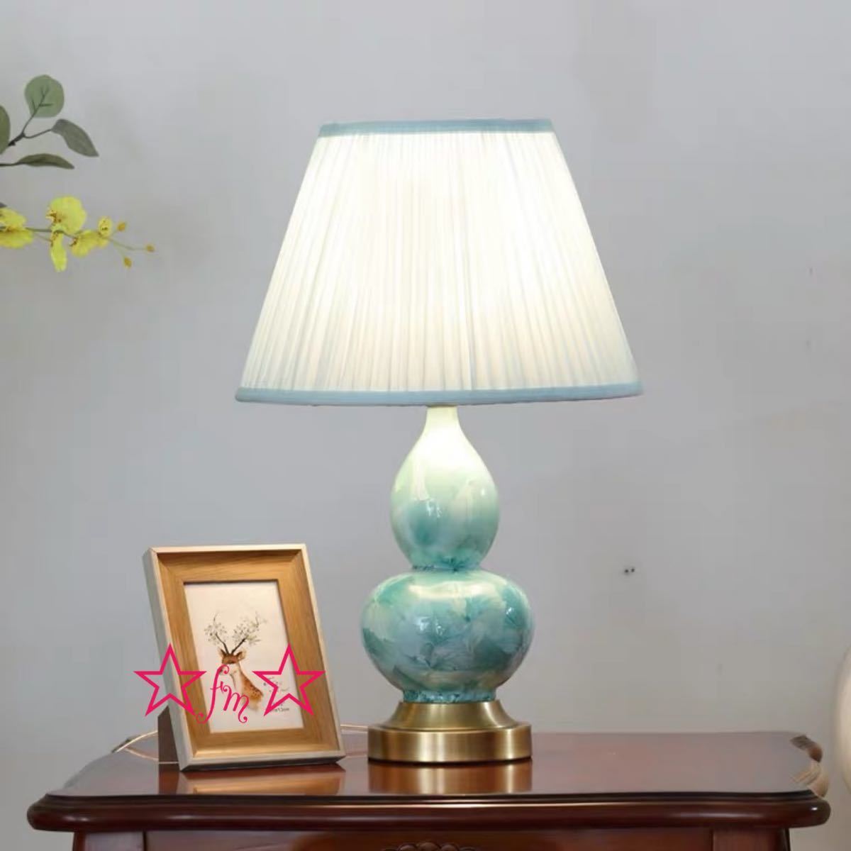 A049253照明スタンドライト テーブルランプ デスクライト 卓上ステンド 高級陶器スタンド