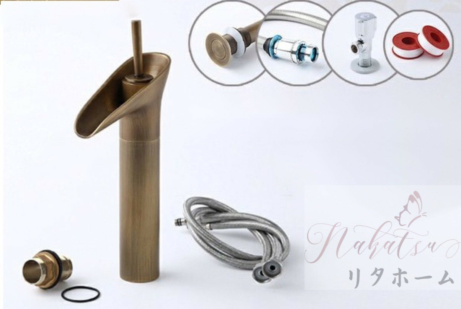 A000379洗面台 洗面ボウルセット 洗面ボール 陶器 手水鉢 手洗器 手洗い鉢 洗面器 蛇口 排水金具付き