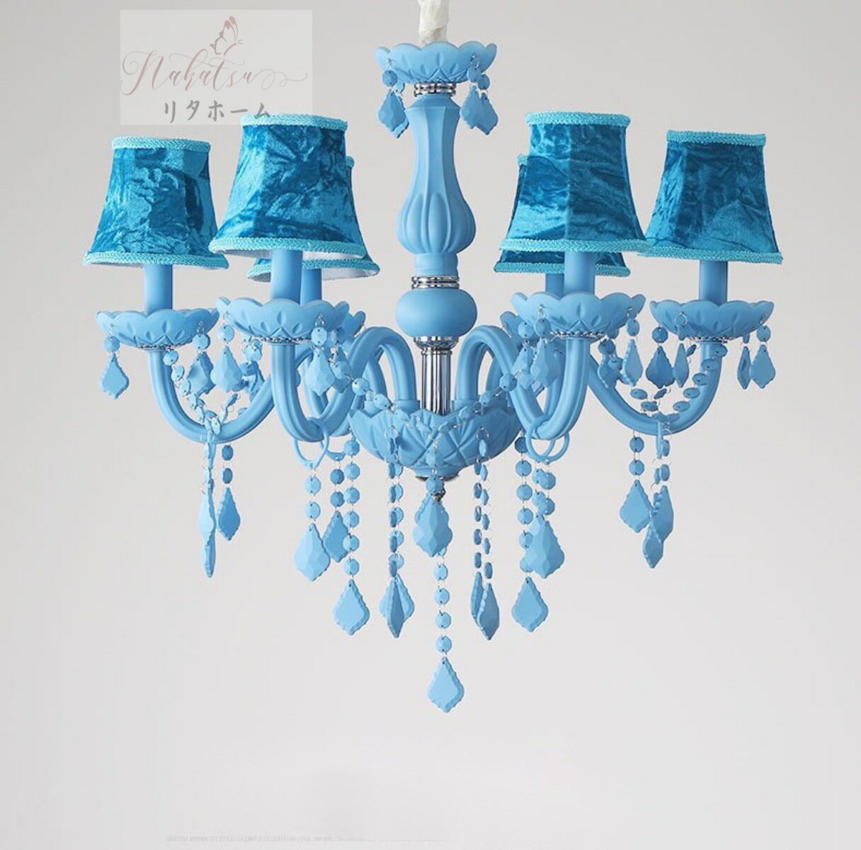 A000401豪華ペンダントライト．洋風照明 シャンデリア．北欧デザイン シーリングライト不可 天井照明 6灯 電源直結タイプ