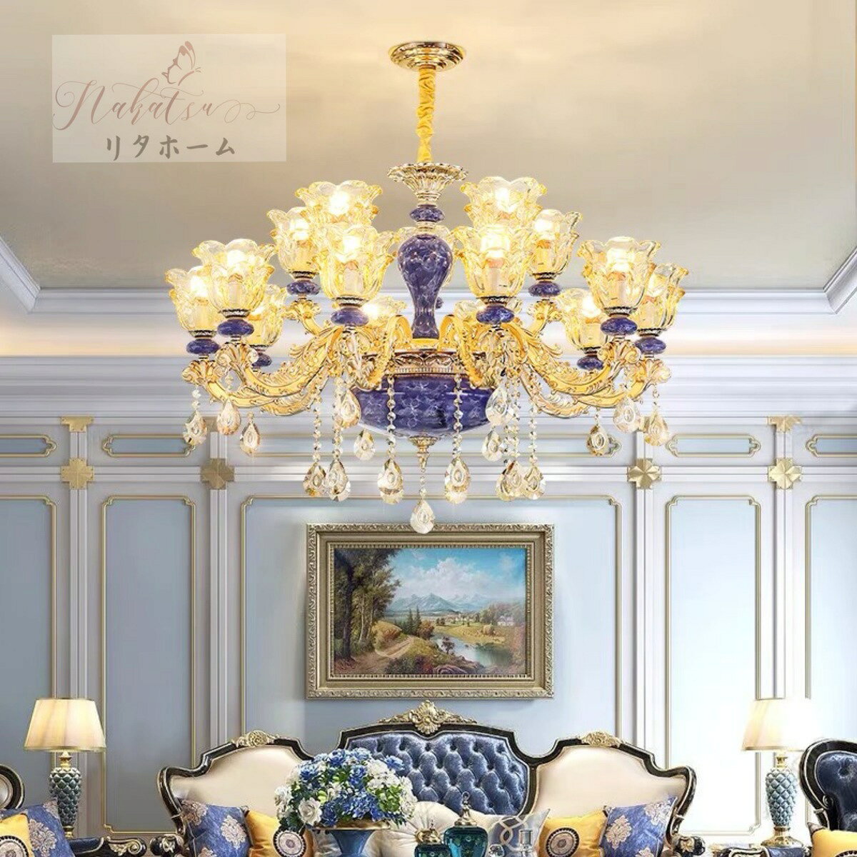 A049287豪華天井照明 ペンダントライト 高級洋風水晶照明．シャンデリア　北欧デザ...