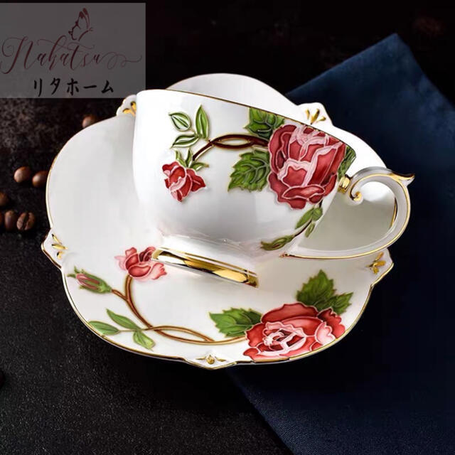 A000614西洋ティー・コーヒーカップセット　カップ＆ソーサー4客セット