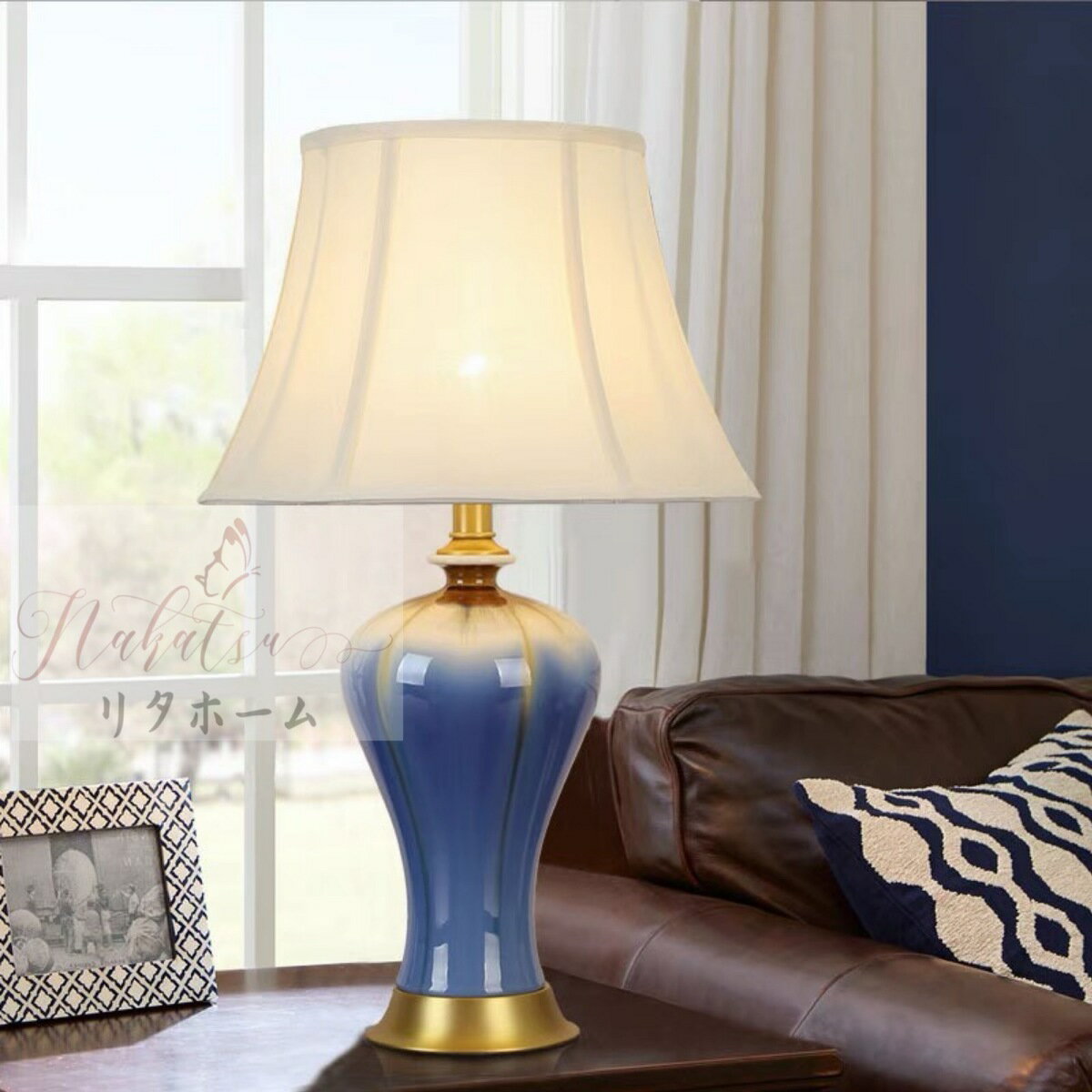 A049318照明スタンドライト テーブルランプ デスクライト 卓上ステンド 高級陶器スタンド