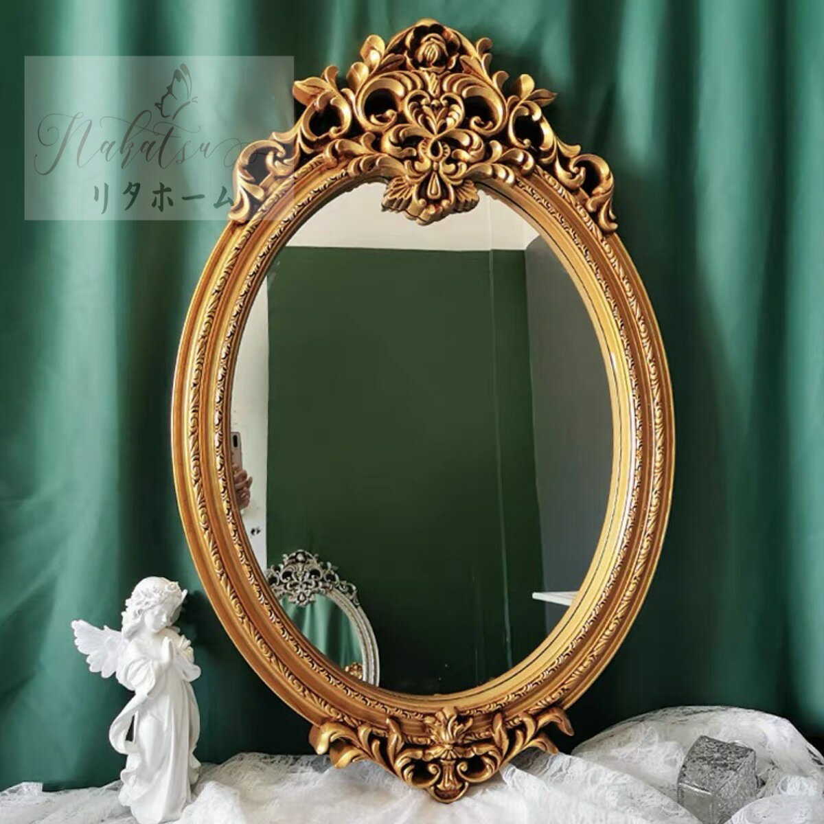 高級豪華鏡 アンティーク調 壁掛け鏡 壁掛け 壁掛けミラー ウォールミラー 71x107cm 壁掛け鏡 外寸サイズ(cm) ： 幅71 x 高さ107（cm）材質 ： ミラー、他☆☆★★★★★★★★★★★★★☆☆◆お客様のご覧になっているモ...