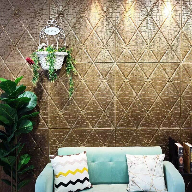 A00076650枚 70cm×70cm 背景壁 3D立体レンガ模様壁紙 防水 汚い防止 カビ防止