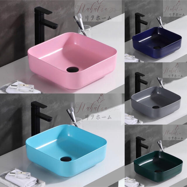 A000882高級洗面台 洗面ボウルセット ．洗面ボール 陶器 手水鉢 蛇口 排水金具付き