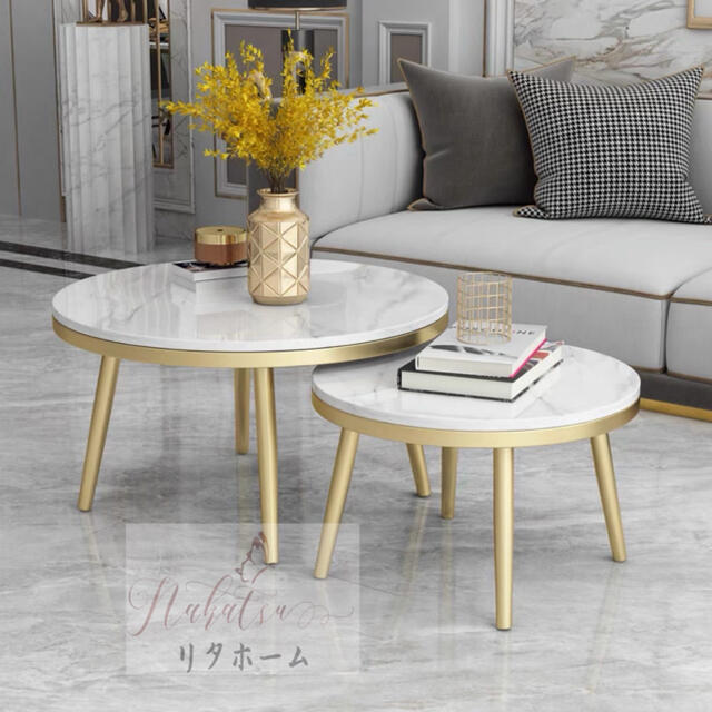 高級寝室用テーブル 人造大理石ローテーブル リビングテーブル センターテーブル ローテーブル 2
