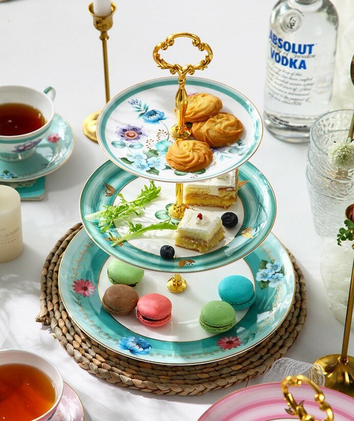 A001004豪華 ケーキスタンド フルーツ盛り 三段トレイ デザート皿 スイーツ皿