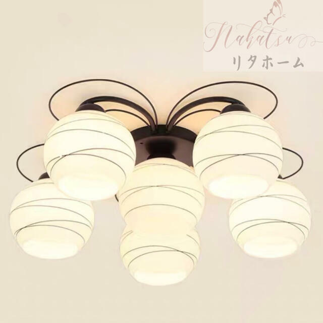 A049427北欧風 ベッドルーム 洋風照明　シャンデリア　北欧デザイン 天井照明 6灯 電源直結タイプ